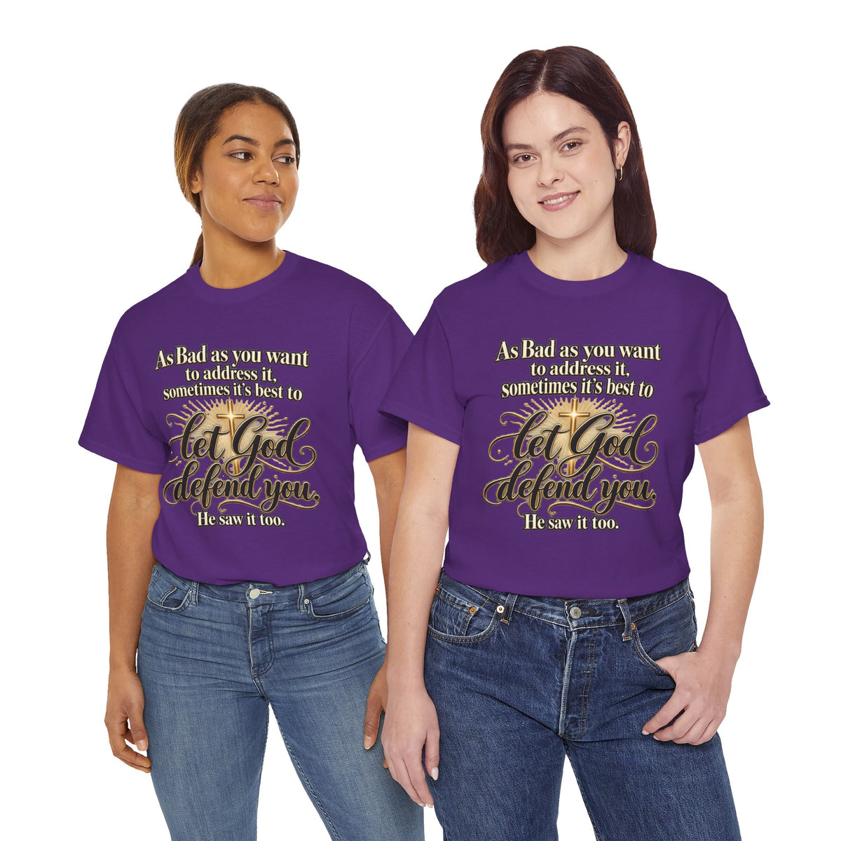Let God Defend You Inspirational Christian T-Shirt