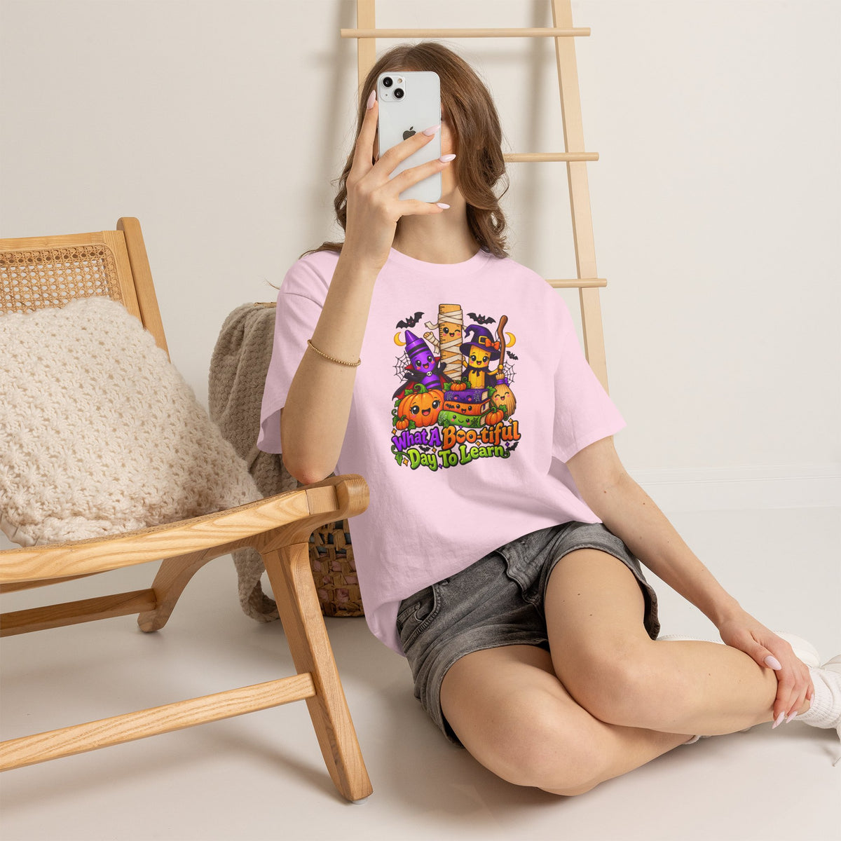 Halloween Teacher Tee — "What A Boo-tiful Day To Learn" Kids' Classroom Shirt