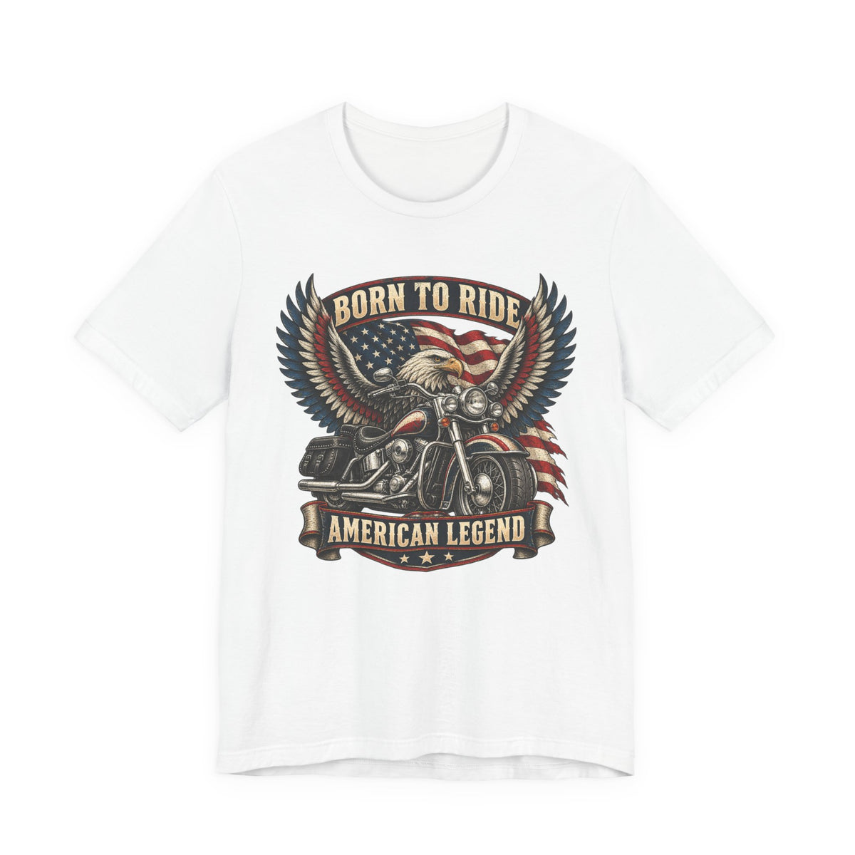 Born to Ride Eagle Motorcycle Tee — American Legend Patriotic T-Shirt