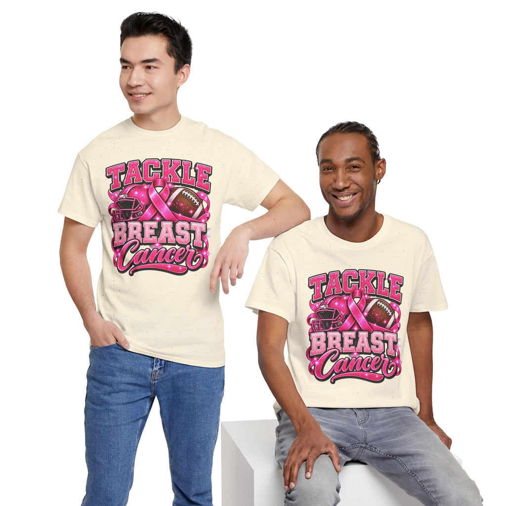 T-Shirt — "Tackle Breast Cancer" Pink Football Awareness Tee