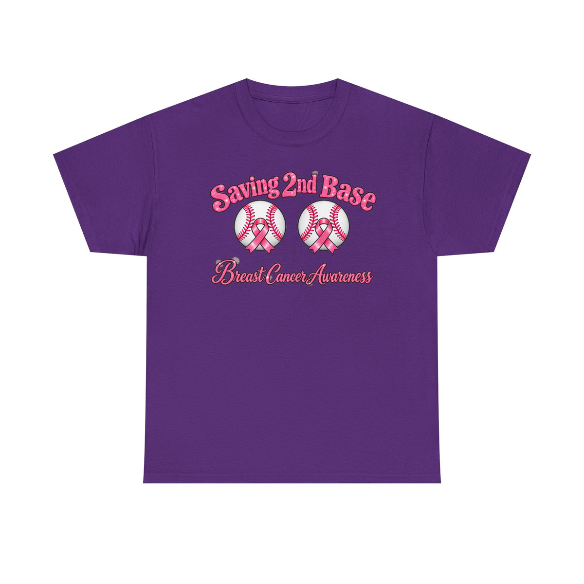 Saving 2nd Base Breast Cancer Awareness T-Shirt