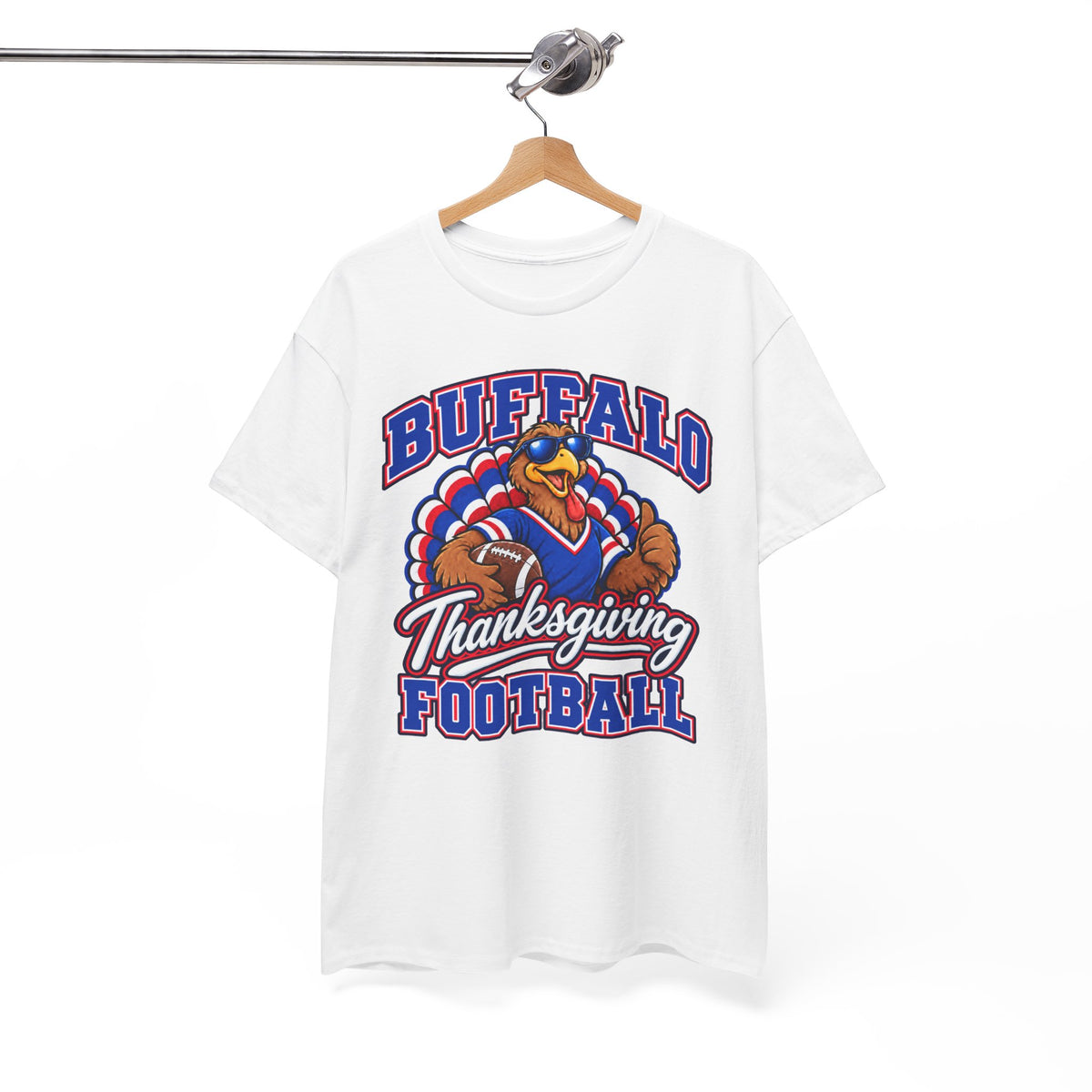 Buffalo Thanksgiving Football T-Shirt — Turkey Mascot Game Day Tee