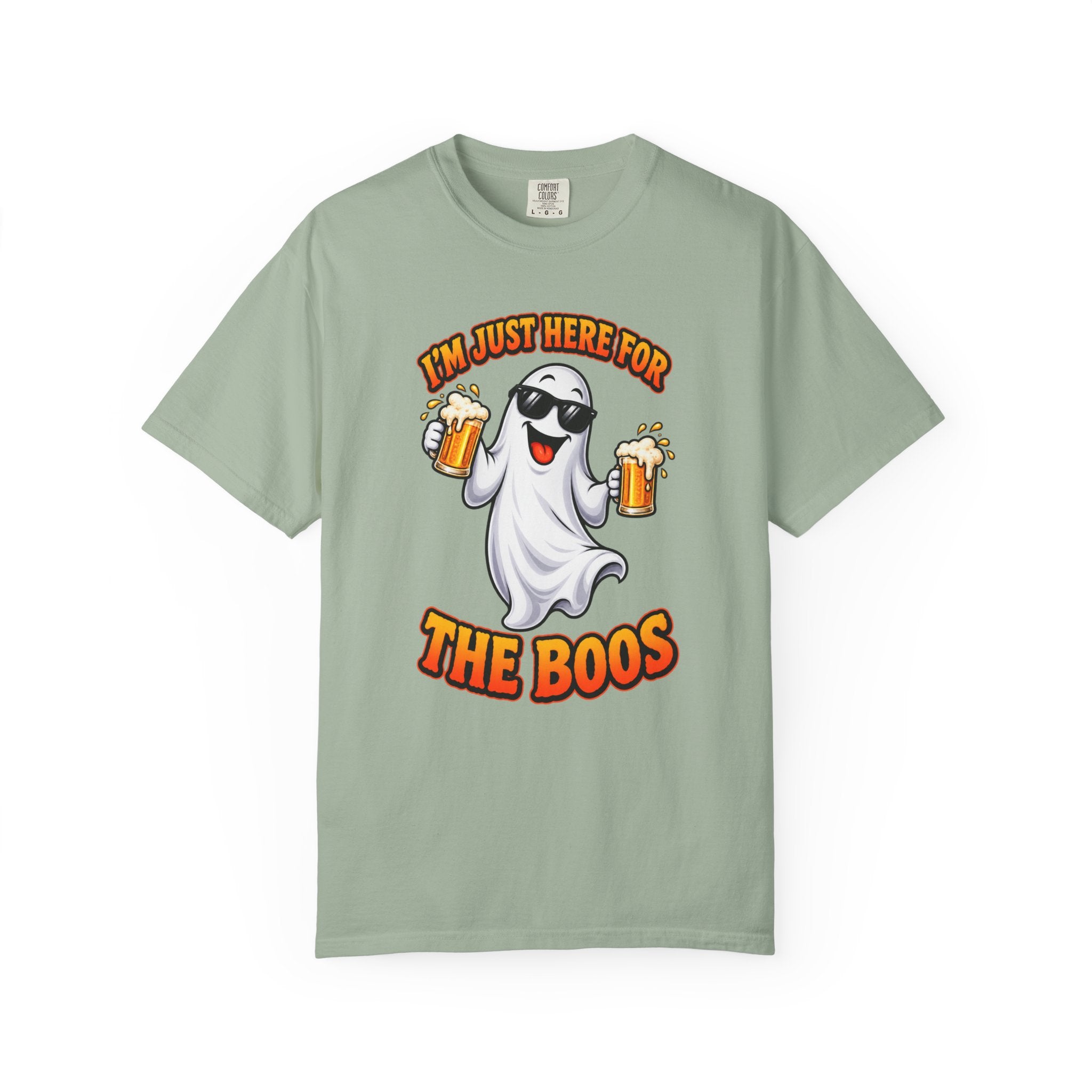 Halloween Beer Ghost T-Shirt - "I'm Just Here For The Boos" Party Tee