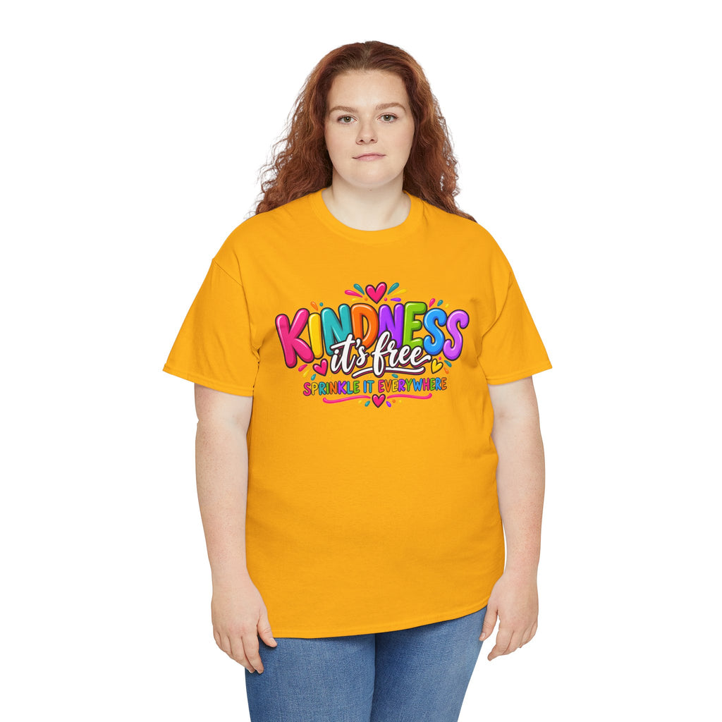 Kindness Is Free Rainbow Tee — Cute Positive Message T-Shirt