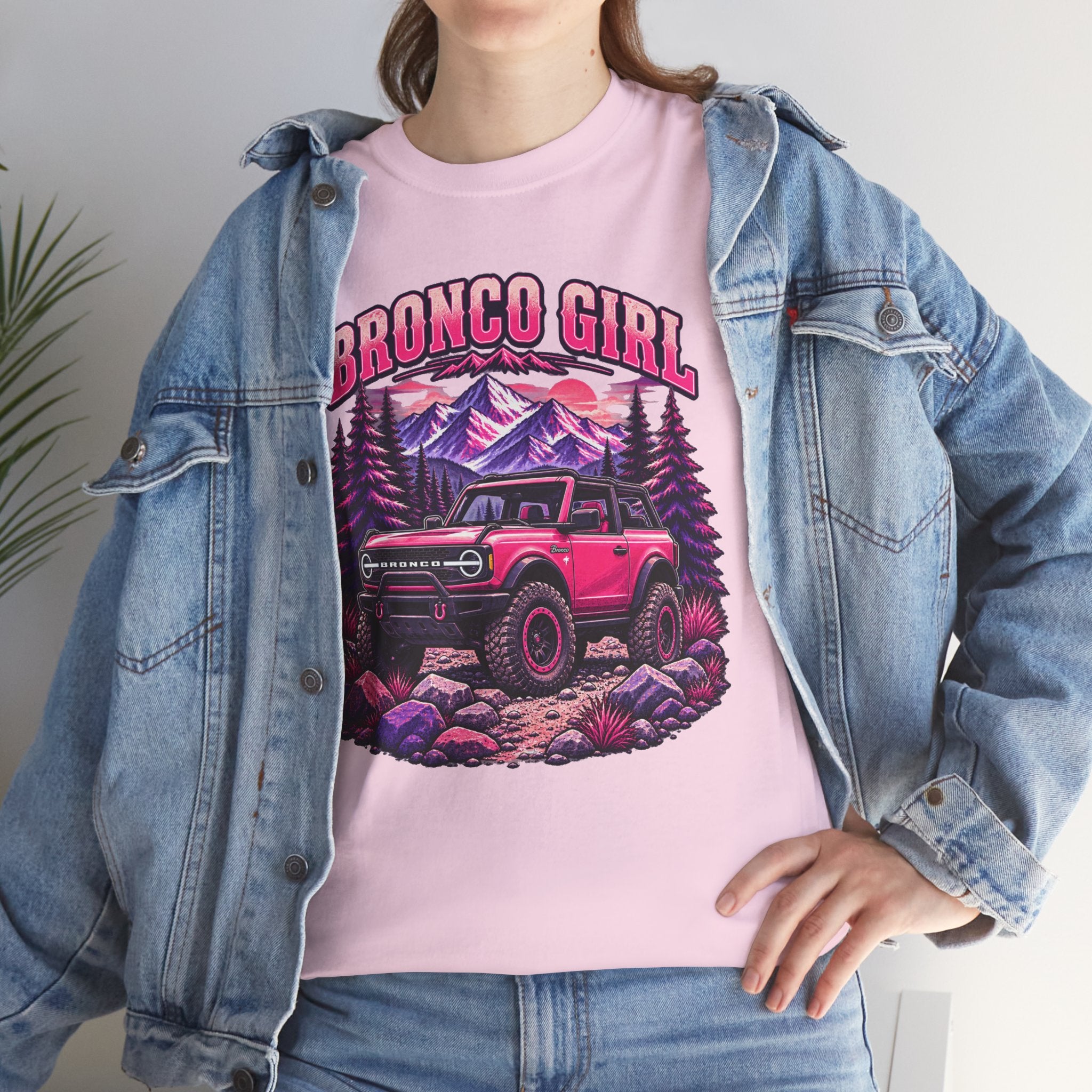 Bronco Girl T-Shirt – Pink Off-Road Truck Graphic Tee