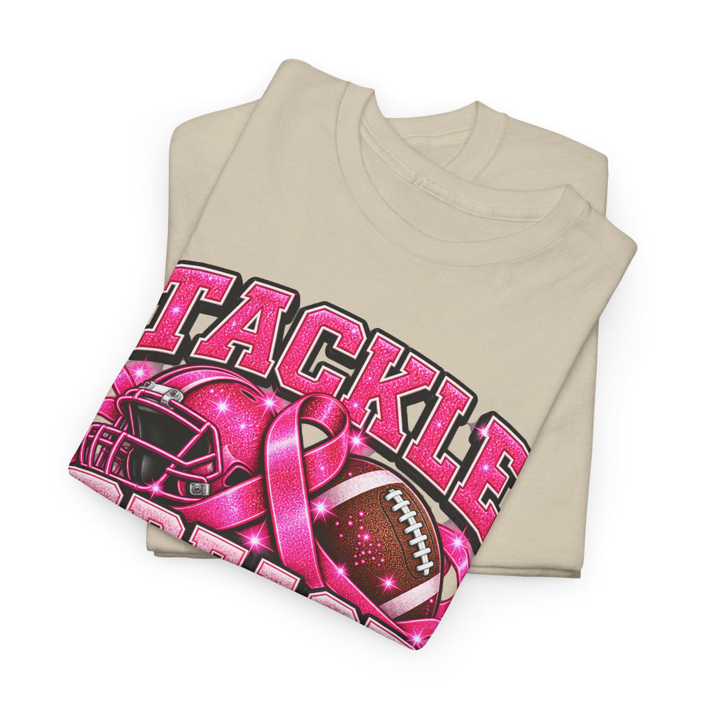 T-Shirt — "Tackle Breast Cancer" Pink Football Awareness Tee