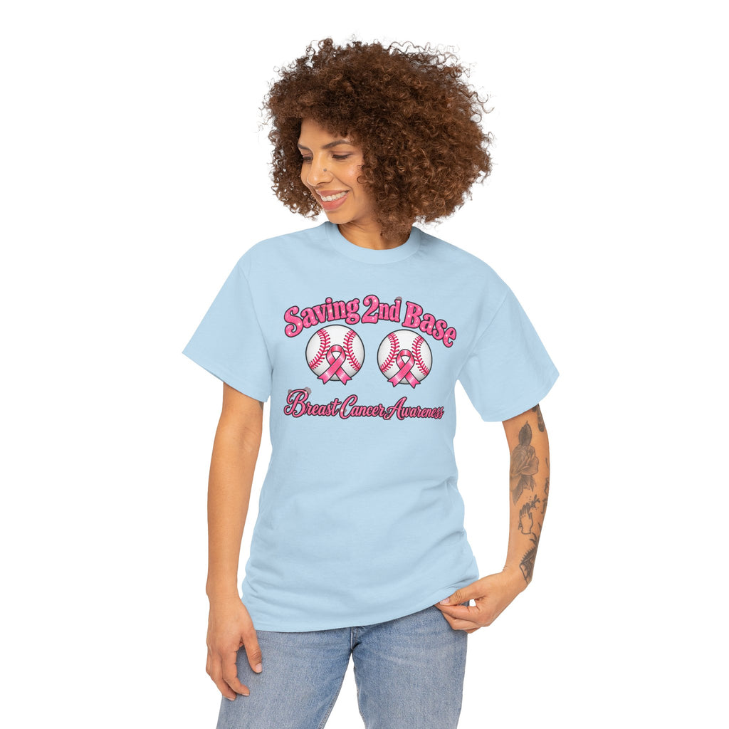 Saving 2nd Base Breast Cancer Awareness T-Shirt