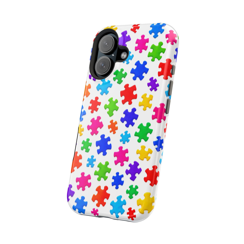 Autism Puzzle Pattern Magnetic Impact-Resistant Phone Case
