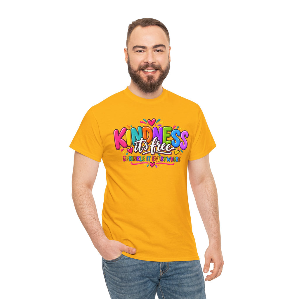 Kindness Is Free Rainbow Tee — Cute Positive Message T-Shirt