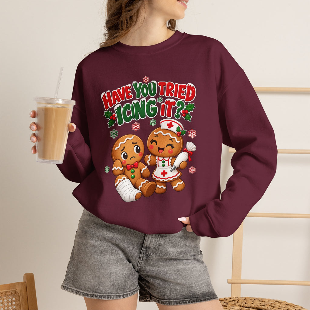Have You Tried Icing It? Gingerbread Couple Christmas Sweatshirt