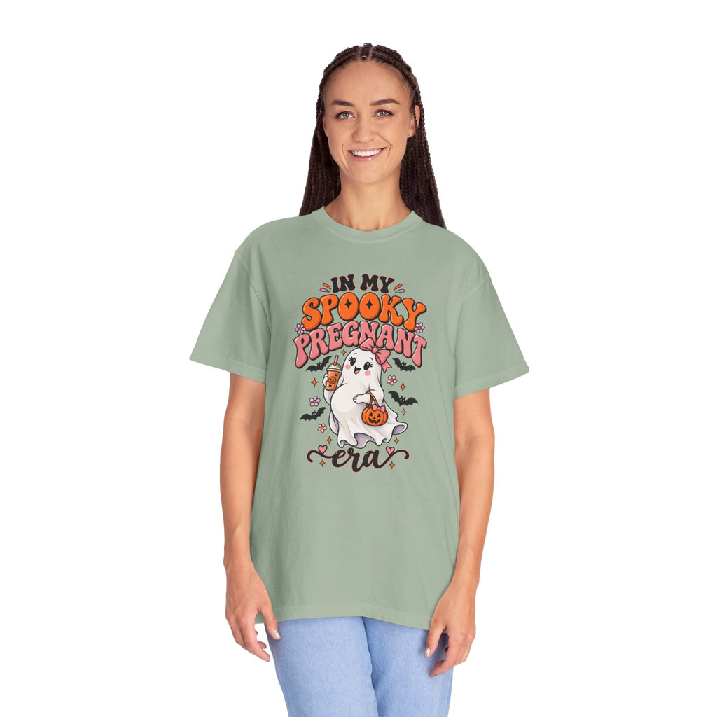 Pregnant Halloween T-Shirt — "In My Spooky Pregnant Era" Cute Ghost Maternity Tee