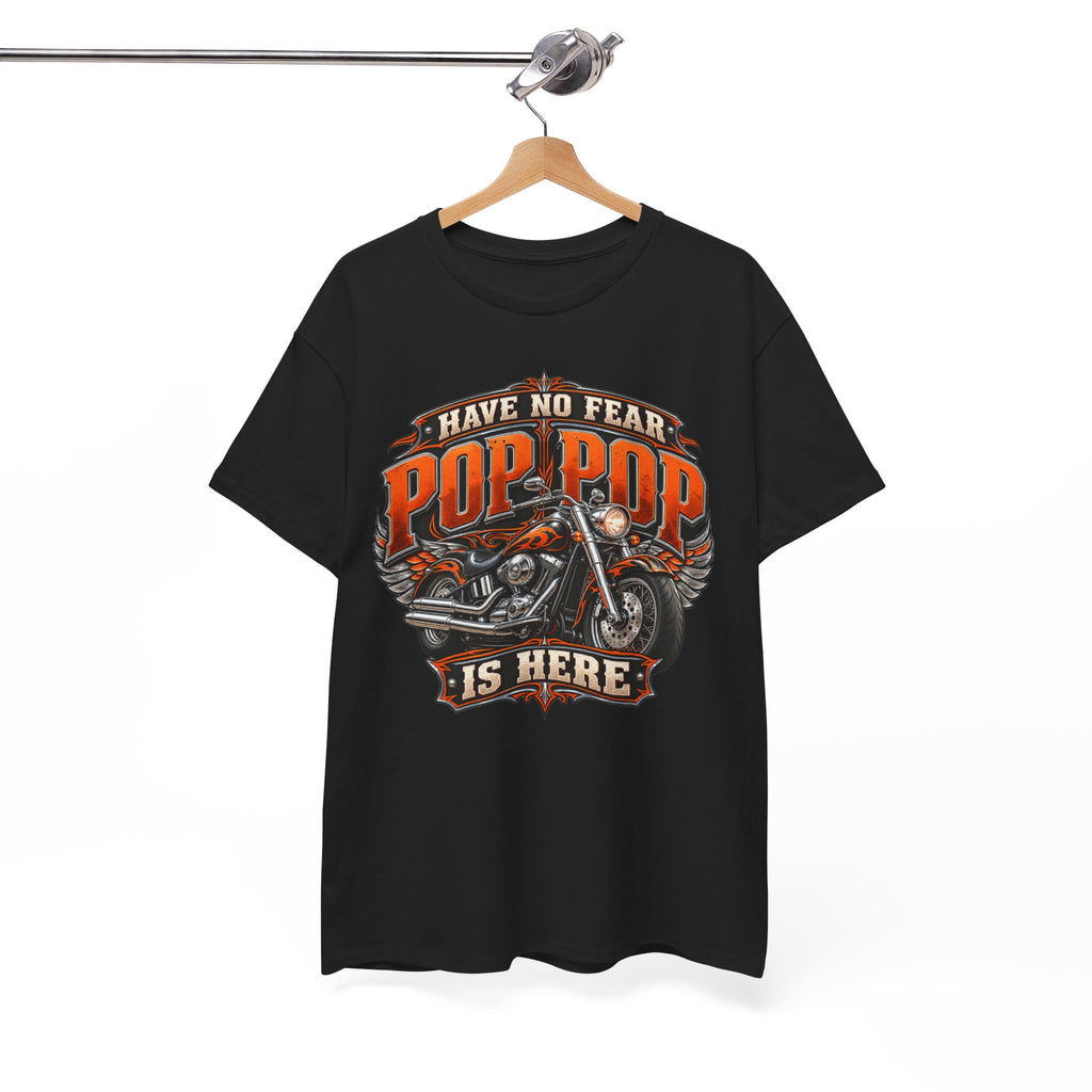Pop Pop Is Here Motorcycle Dad T-Shirt