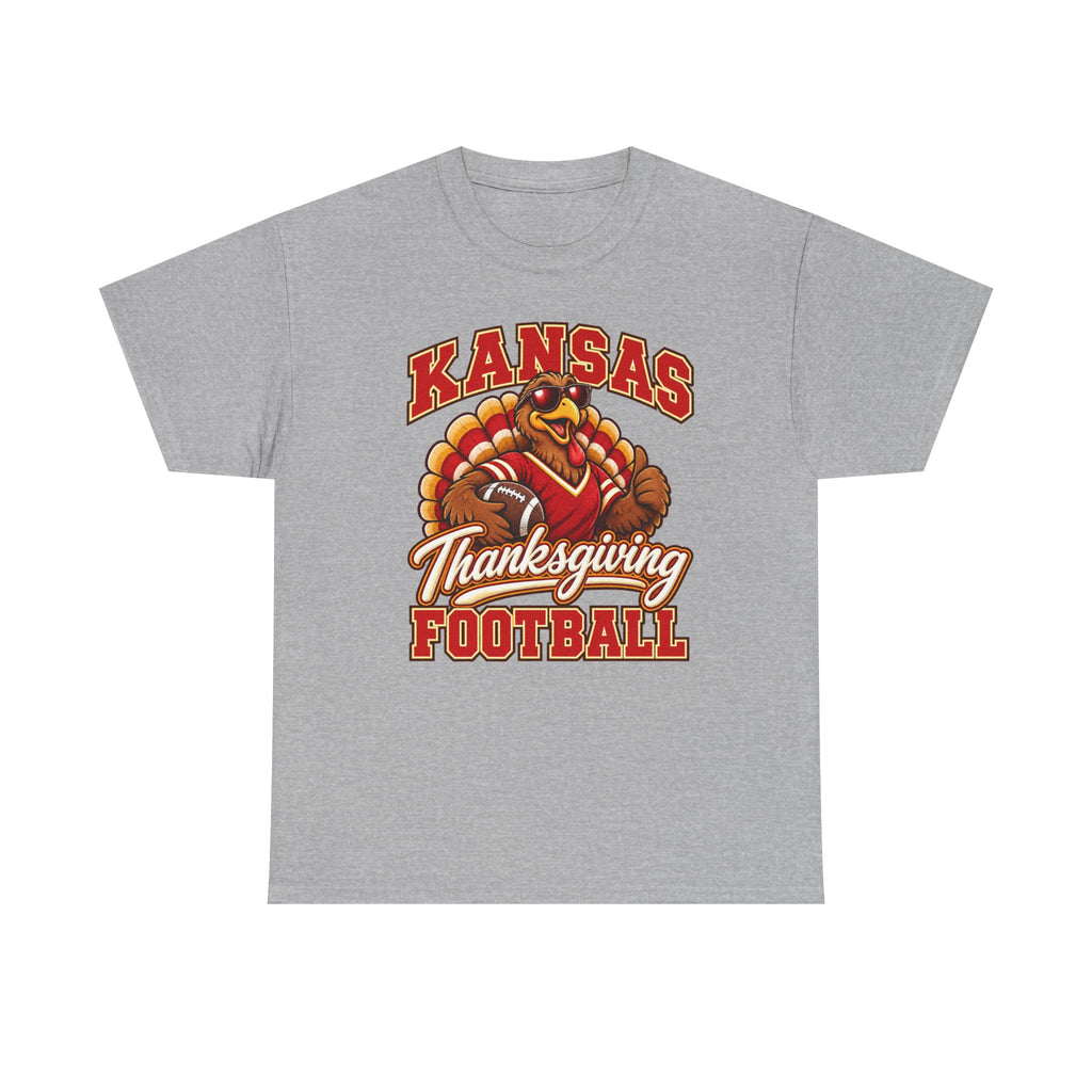 Kansas Thanksgiving Football T‑Shirt — Turkey Mascot Holiday Game Tee