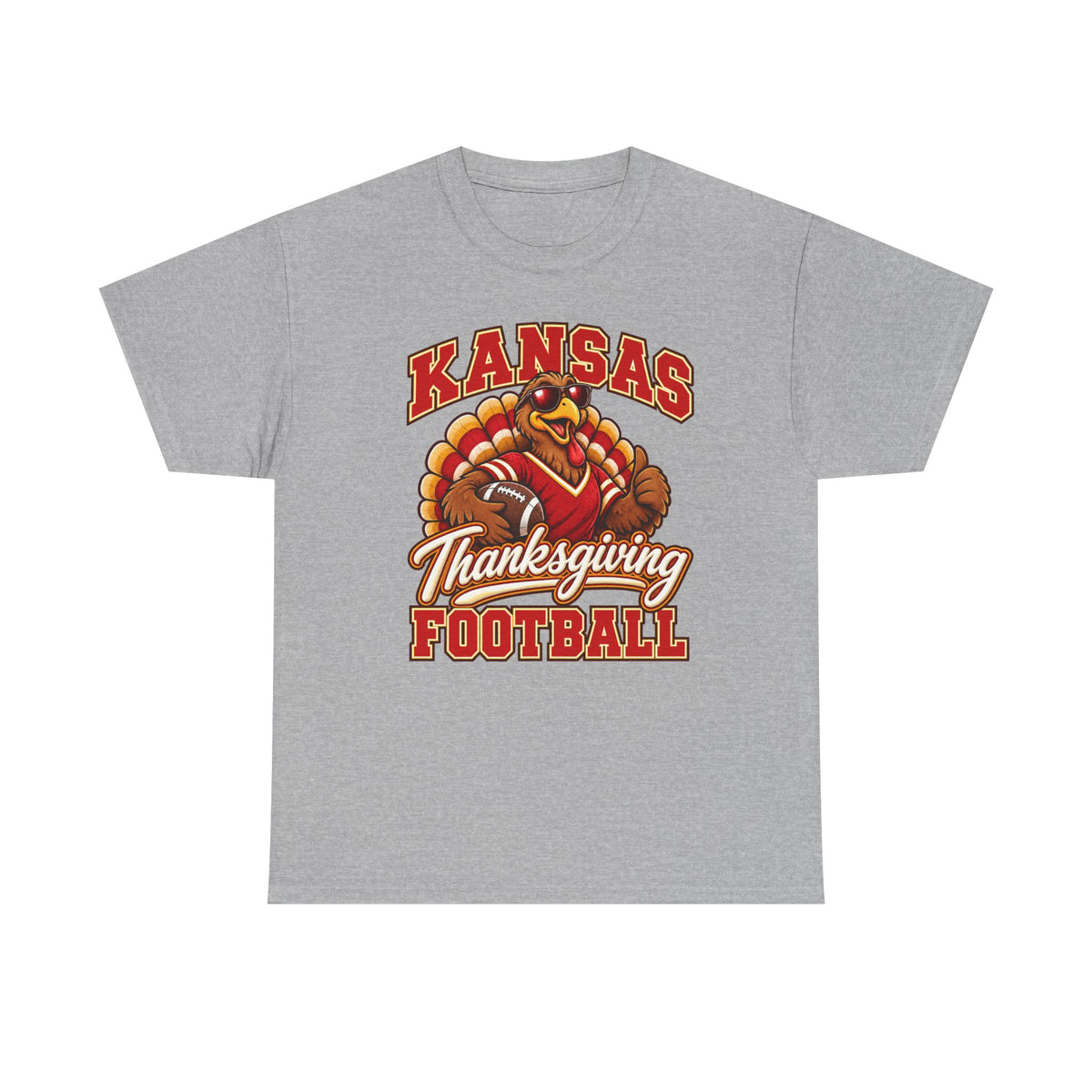 Kansas Thanksgiving Football T‑Shirt — Turkey Mascot Holiday Game Tee