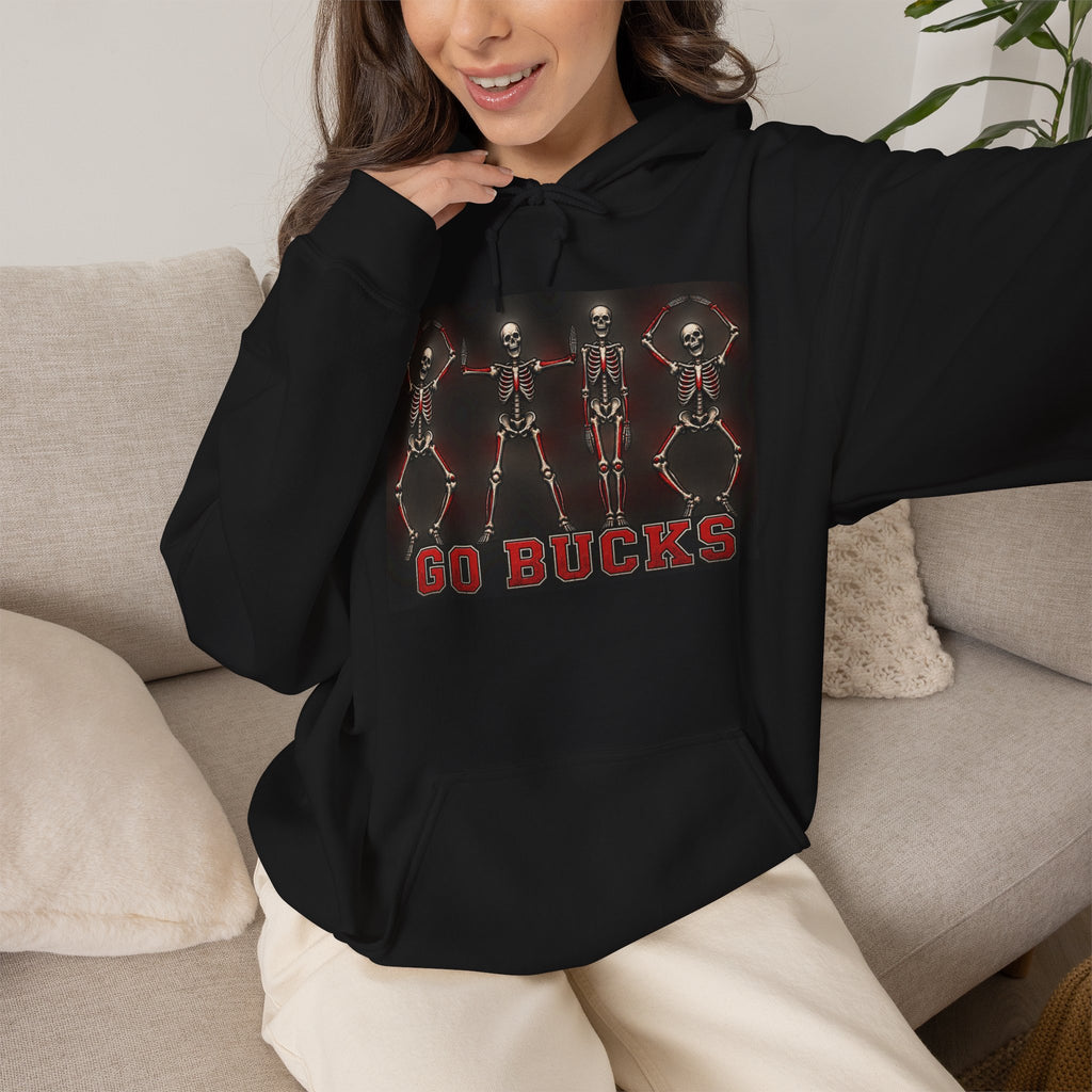 Go Bucks Hoodie — Vintage Red Deer Antlers Graphic Hooded Sweatshirt