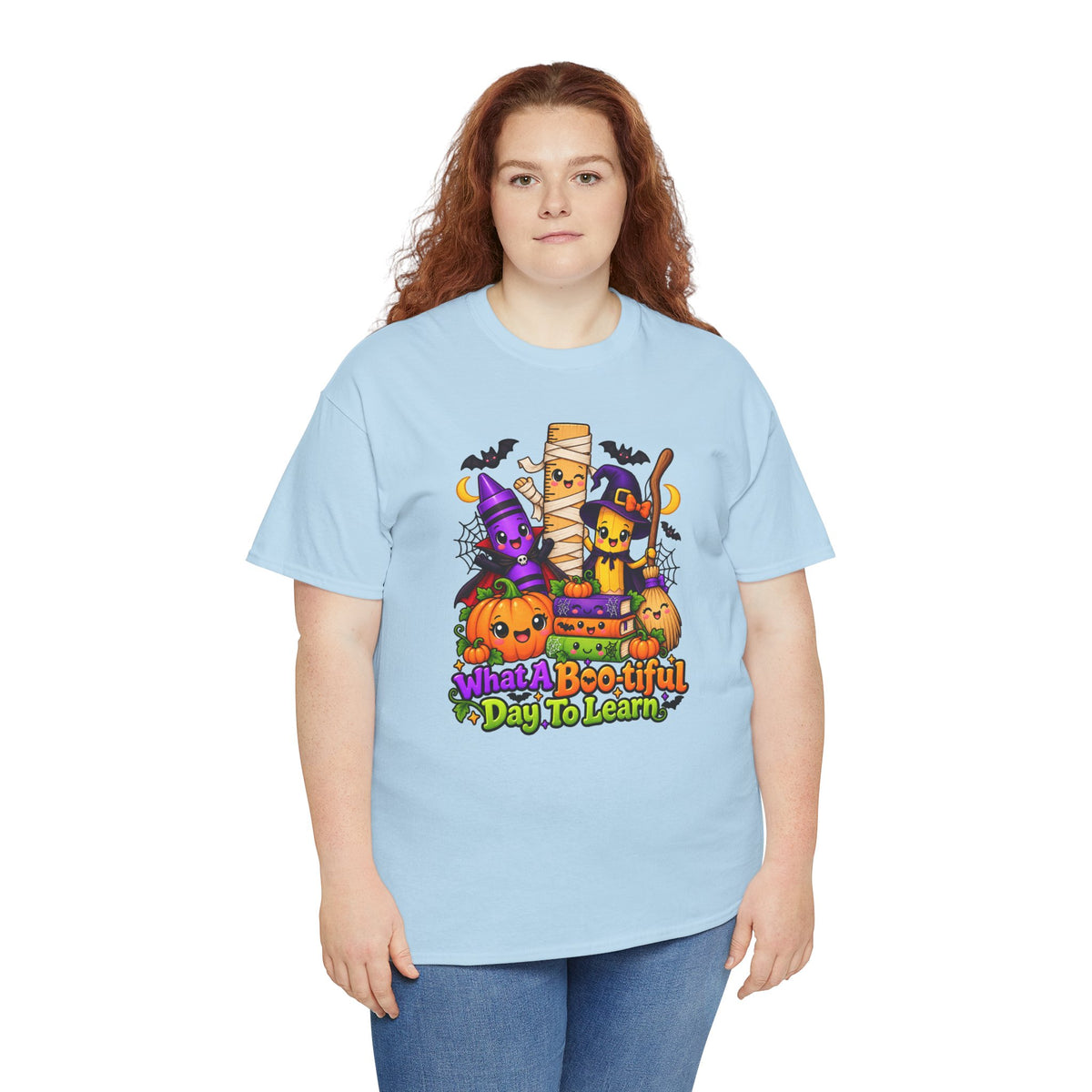 Halloween Teacher Tee — "What A Boo-tiful Day To Learn" Kids' Classroom Shirt
