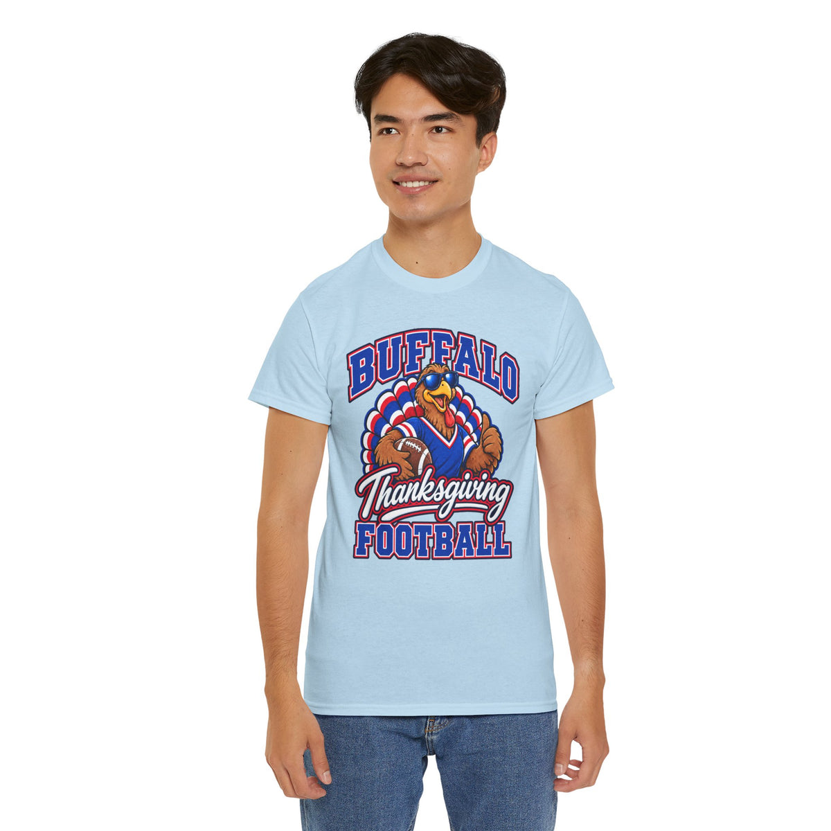 Buffalo Thanksgiving Football T-Shirt — Turkey Mascot Game Day Tee