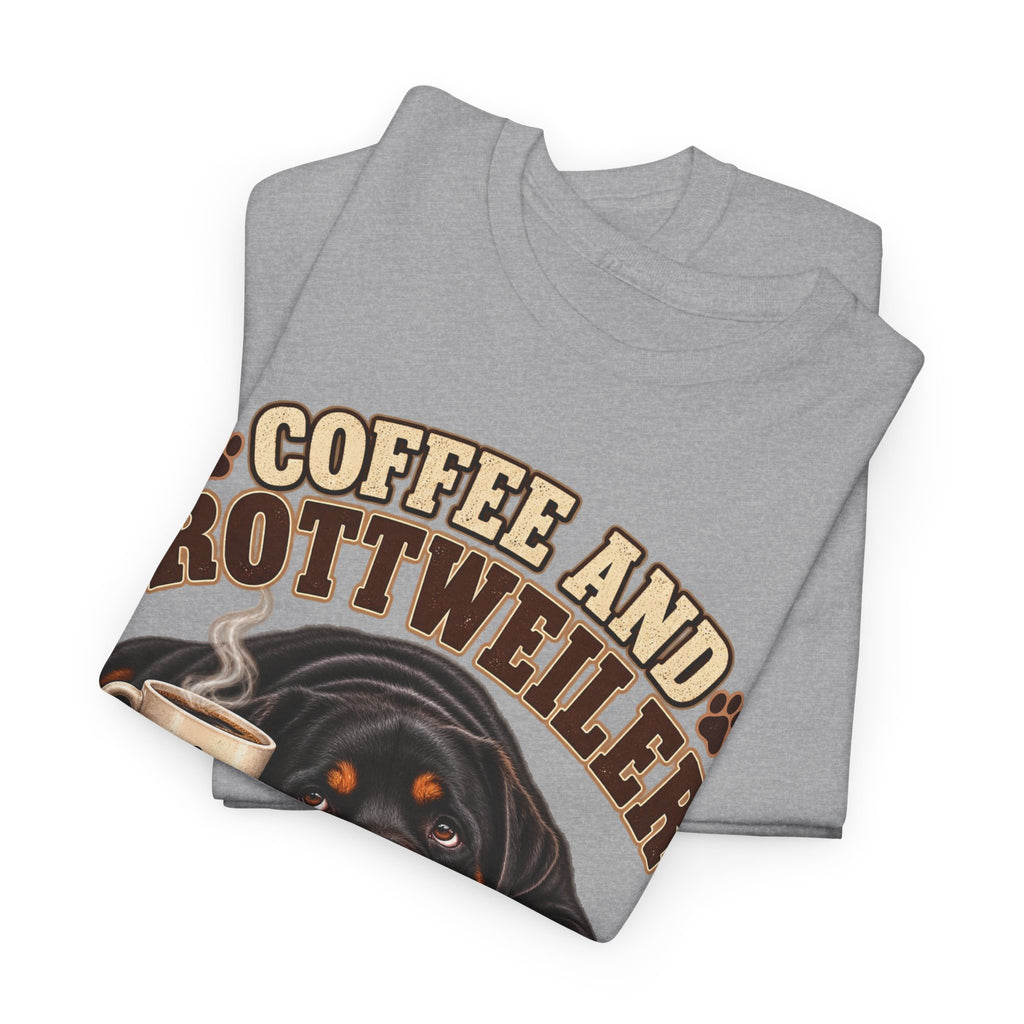 Coffee and Rottweiler Tee — "Coffee and Rottweiler Make Me Happy" Dog Lover Shirt
