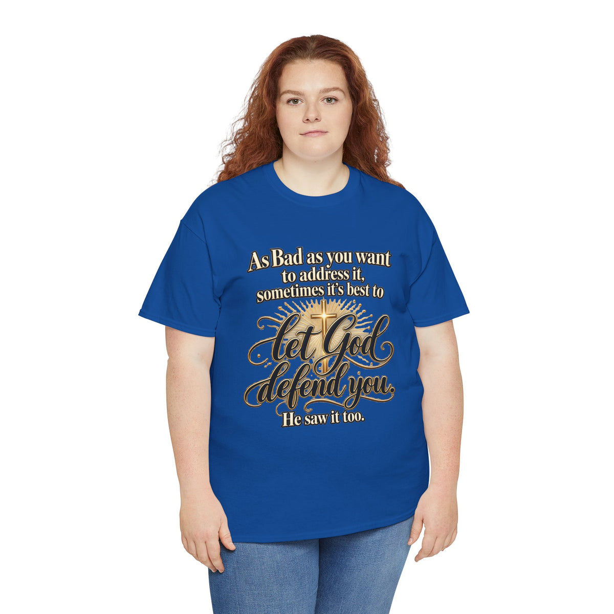 Let God Defend You Inspirational Christian T-Shirt