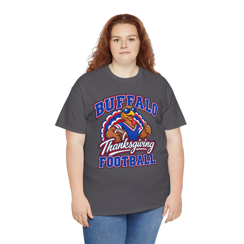 Buffalo Thanksgiving Football T-Shirt — Turkey Mascot Game Day Tee