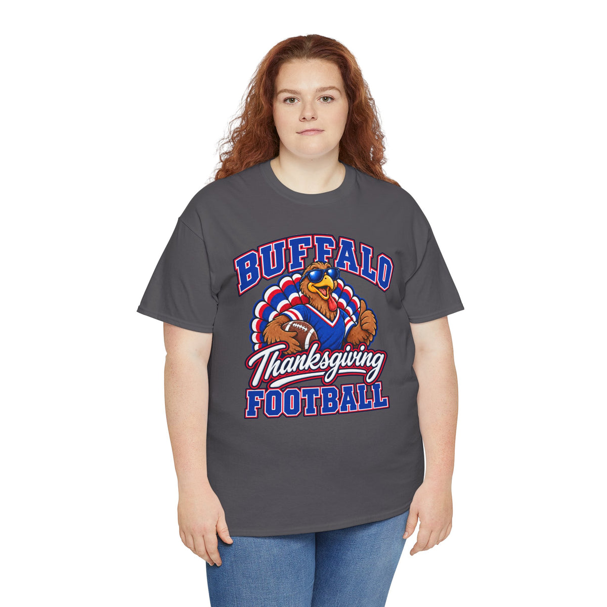 Buffalo Thanksgiving Football T-Shirt — Turkey Mascot Game Day Tee
