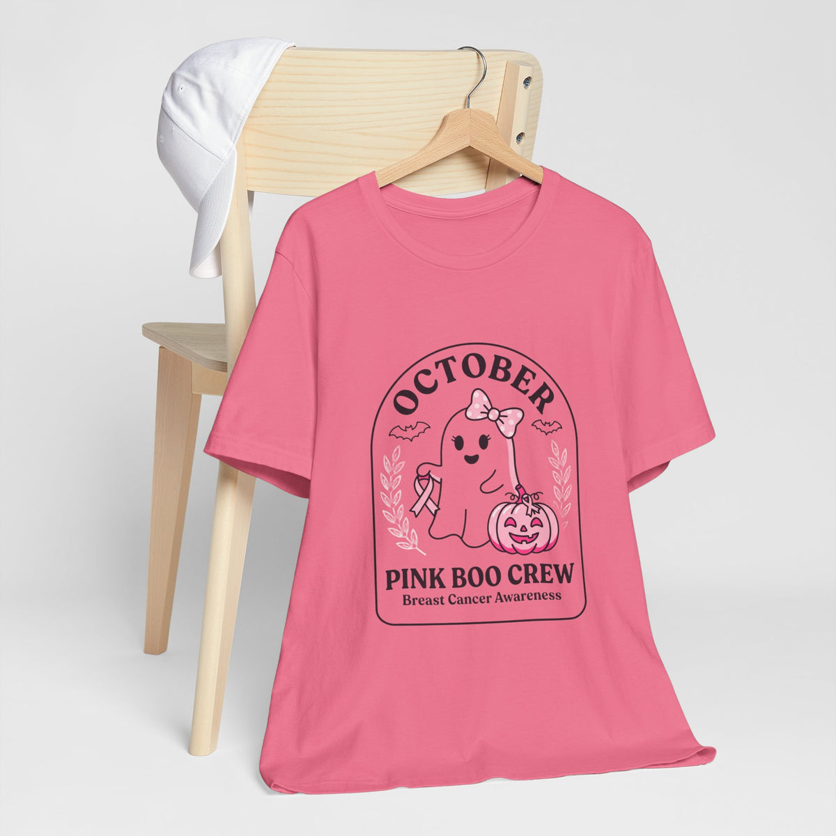 October Pink Boo Crew Tee — Breast Cancer Awareness Ghost T-Shirt