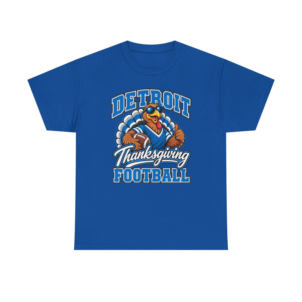 Detroit Thanksgiving Football Tee — Turkey Mascot Game Day Shirt