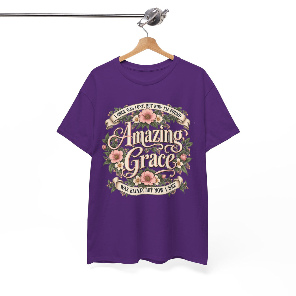 Amazing Grace Floral T-Shirt — Vintage Christian Faith Tee