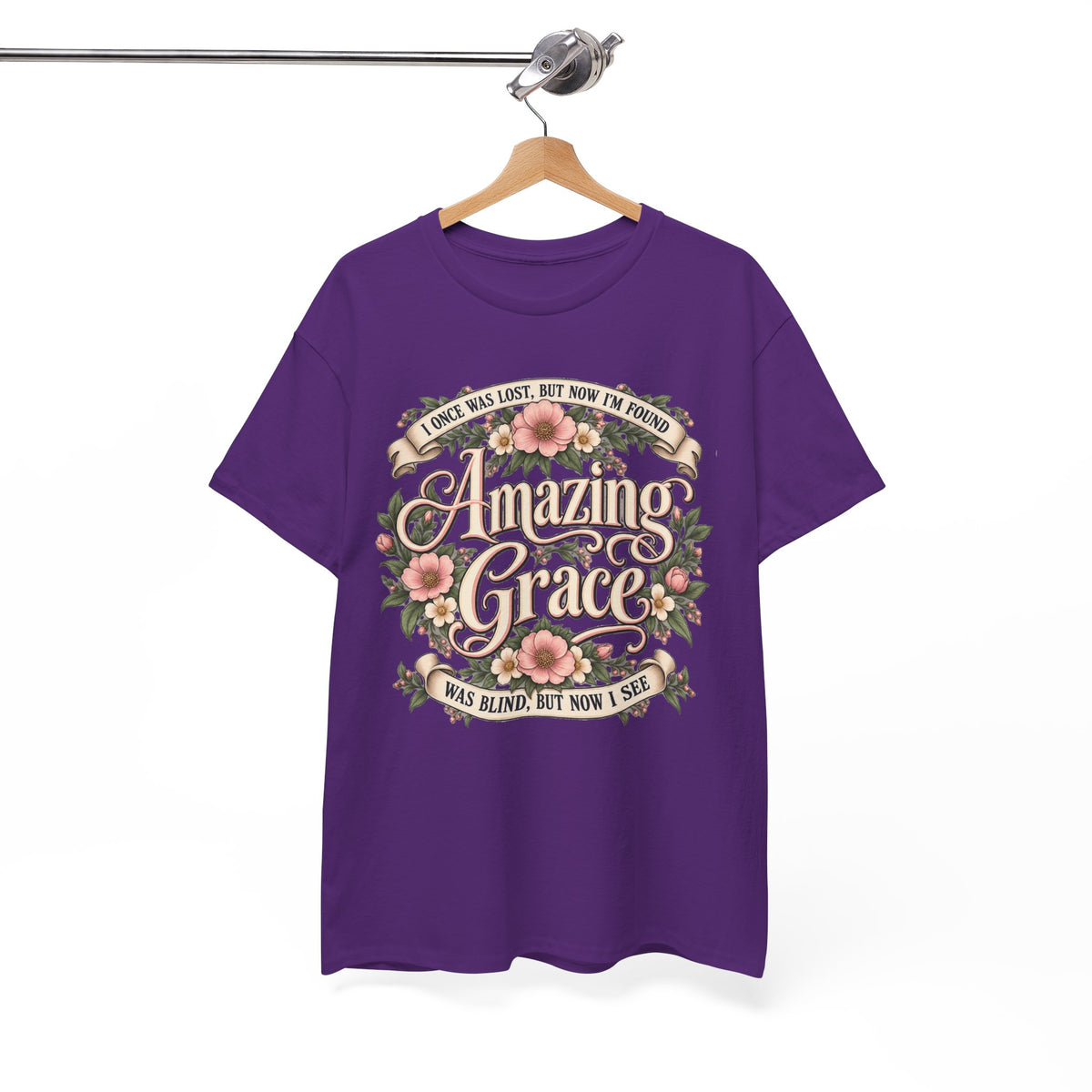 Amazing Grace Floral T-Shirt — Vintage Christian Faith Tee