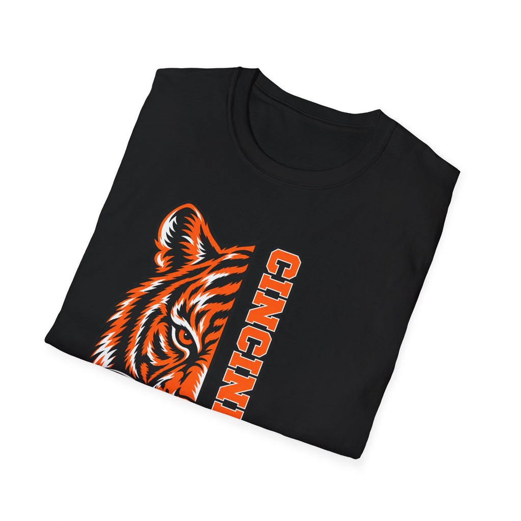 Cincinnati Tiger Head Vertical Graphic T-Shirt