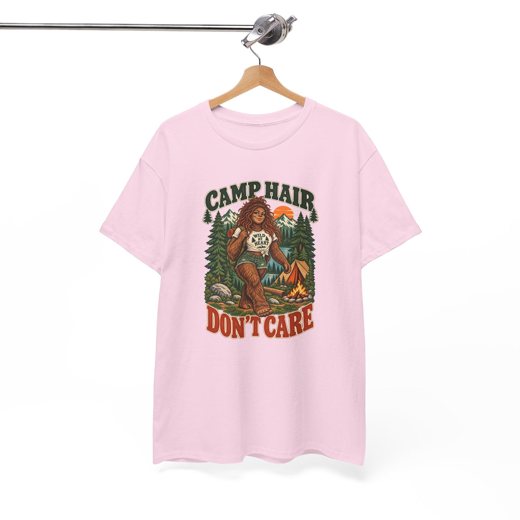 Camp Hair Don't Care T-Shirt — Retro Camping Graphic Tee