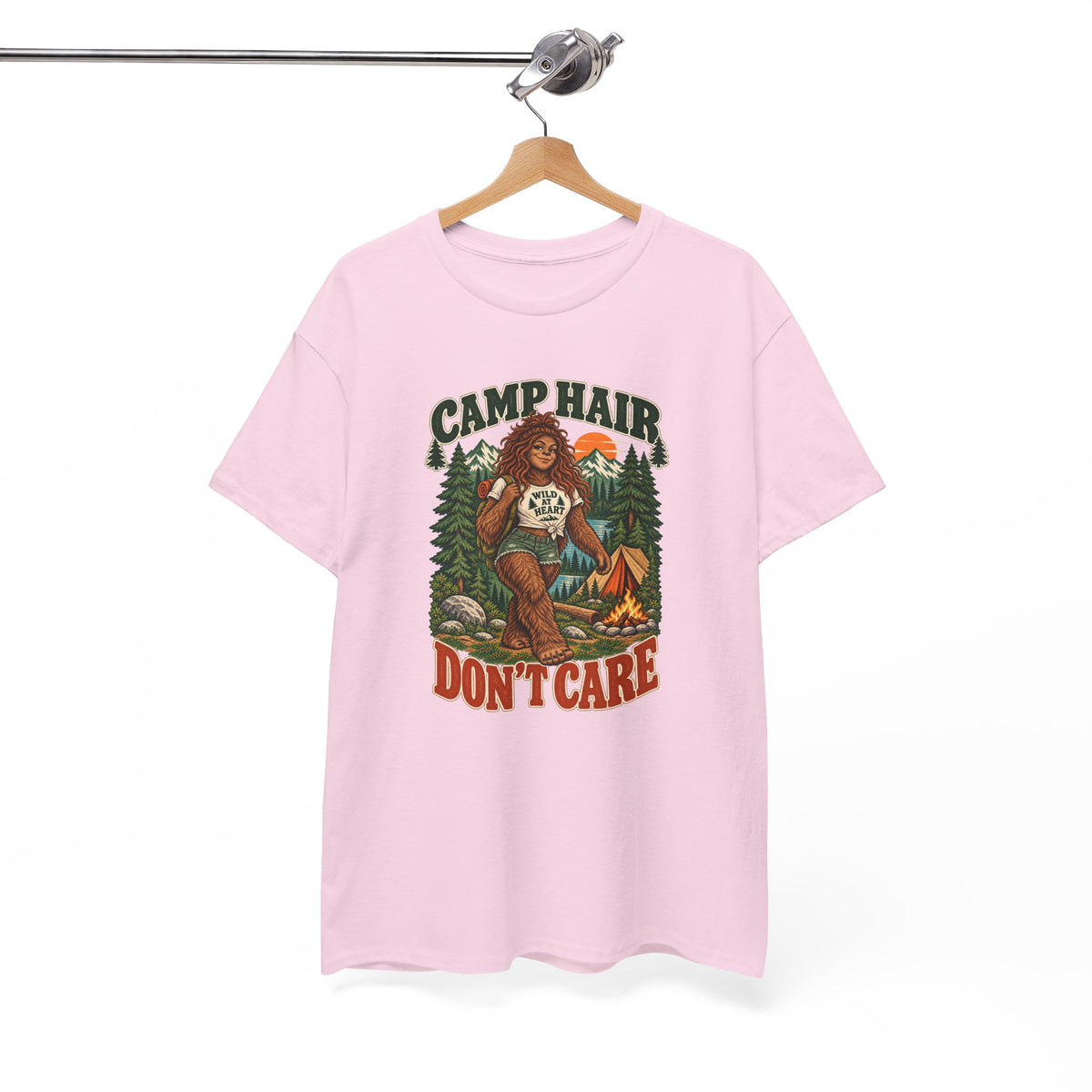 Camp Hair Don't Care T-Shirt — Retro Camping Graphic Tee