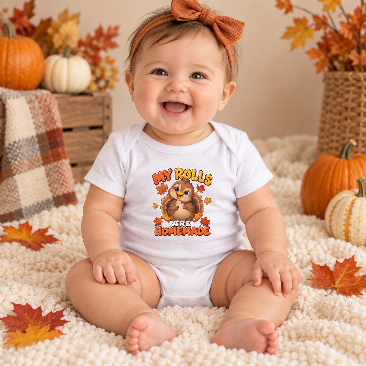 Infant Bodysuit - "My Rolls Were Homemade" Cute Dachshund Baby Onesie