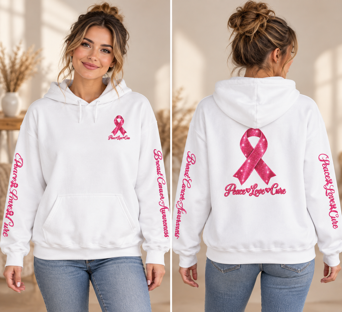 Pink Ribbon Breast Cancer Awareness Hoodie