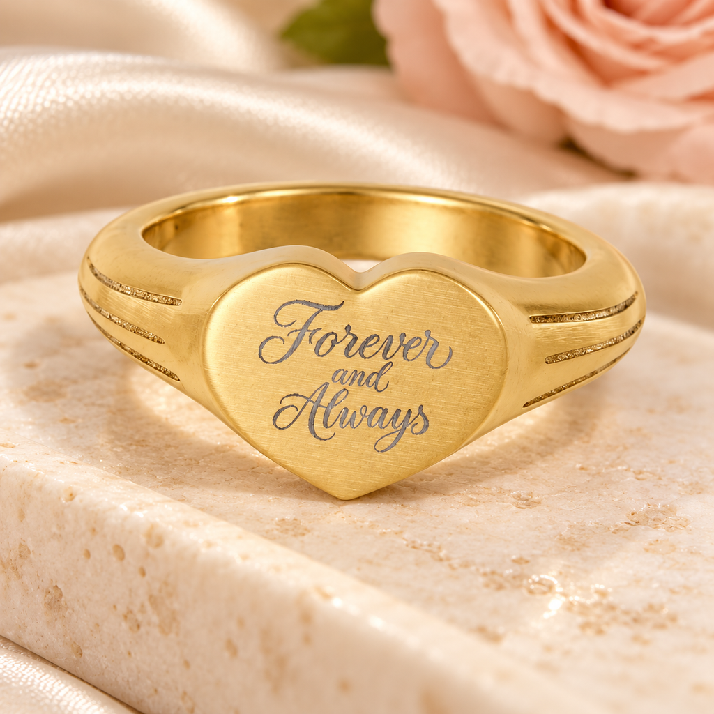 Forever and Always Heart Signet Ring