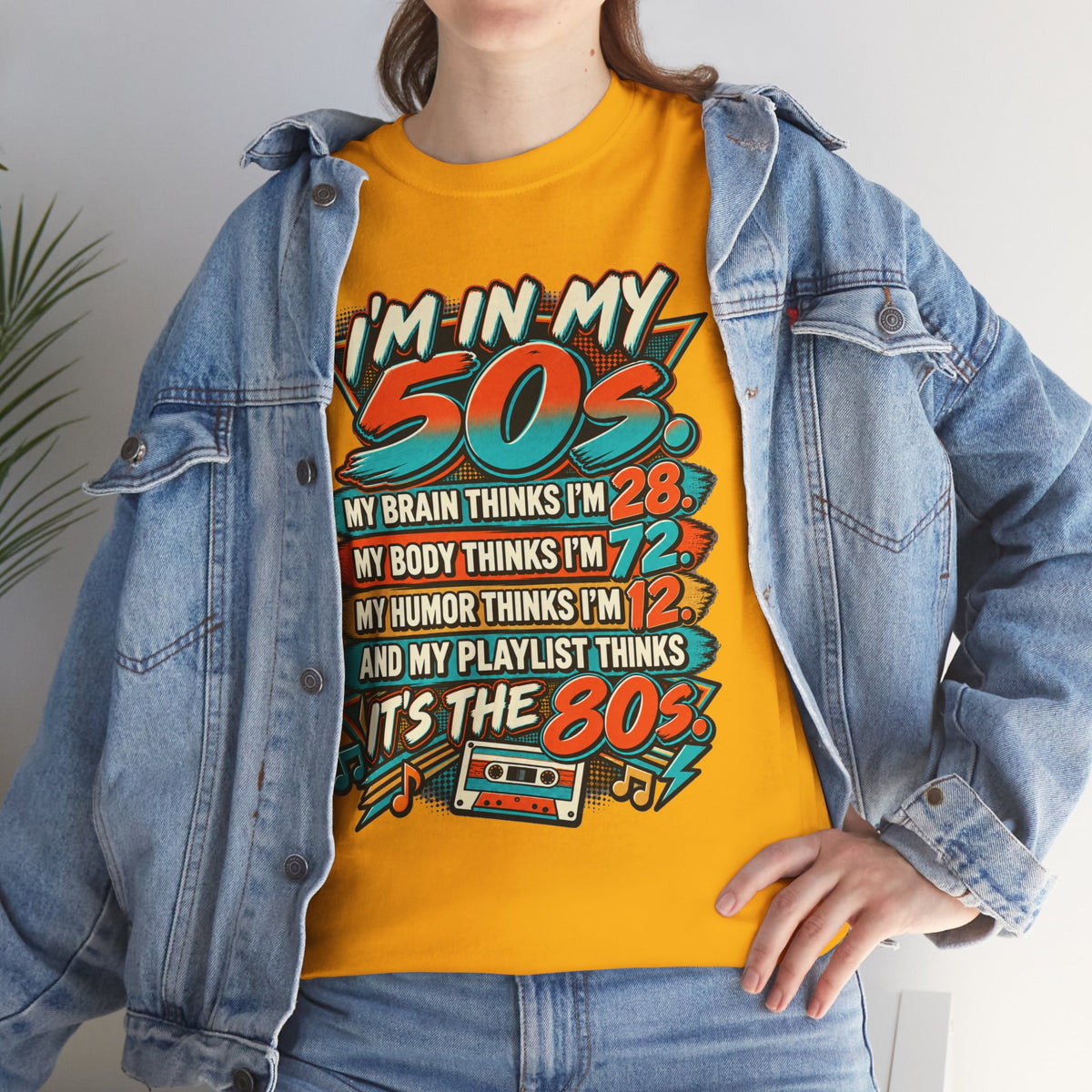 Retro 50s Birthday T‑Shirt — "I'm in My 50s" 80s Playlist Cassette Tee