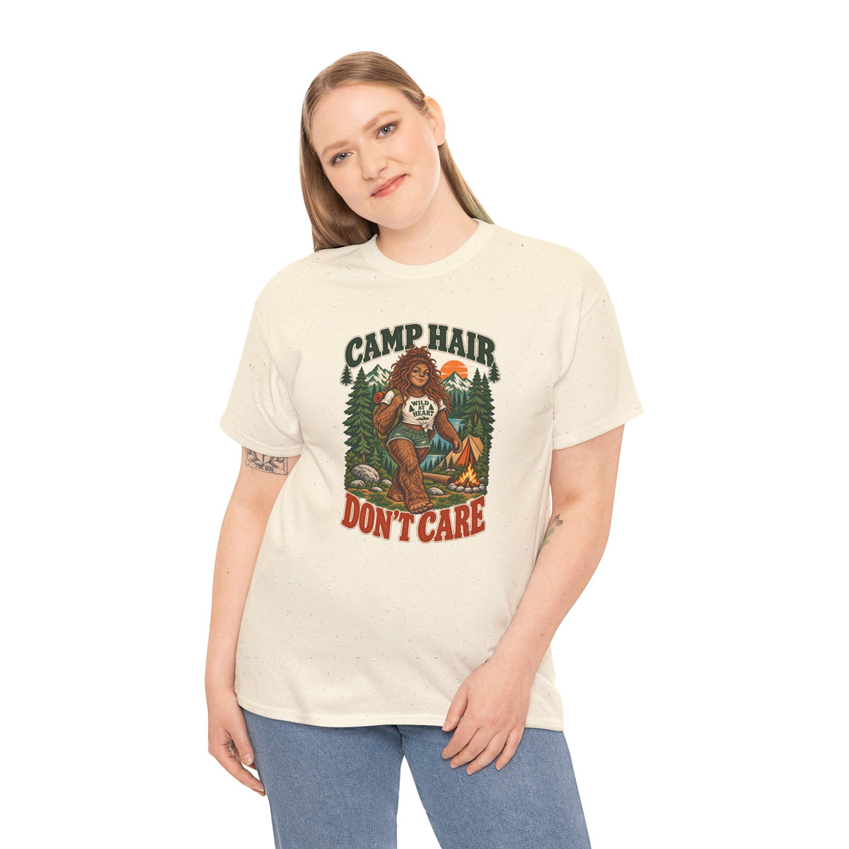 Camp Hair Don't Care T-Shirt — Retro Camping Graphic Tee