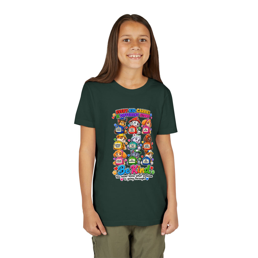 Be Kind Youth Short Sleeve Tee – Colorful Cartoon Character Shirt