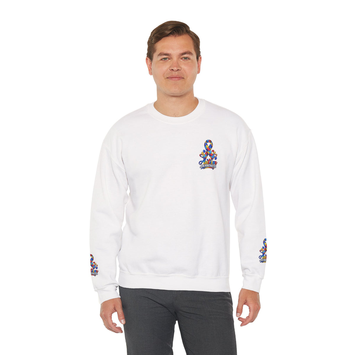 Autism Awareness Crewneck Sweatshirt — Color Outside the Lines Design