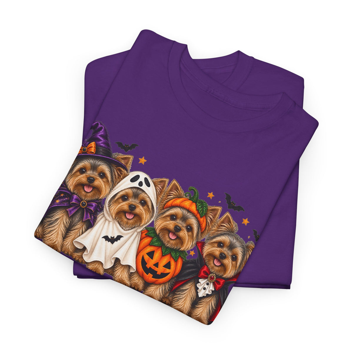 Halloween Yorkie T-Shirt — Cute Yorkies in Costumes (Pumpkin, Ghost, Witch, Vampire)
