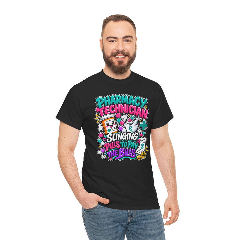 Pharmacy Technician T‑Shirt — "Slinging Pills to Pay the Bills" Graphic Tee