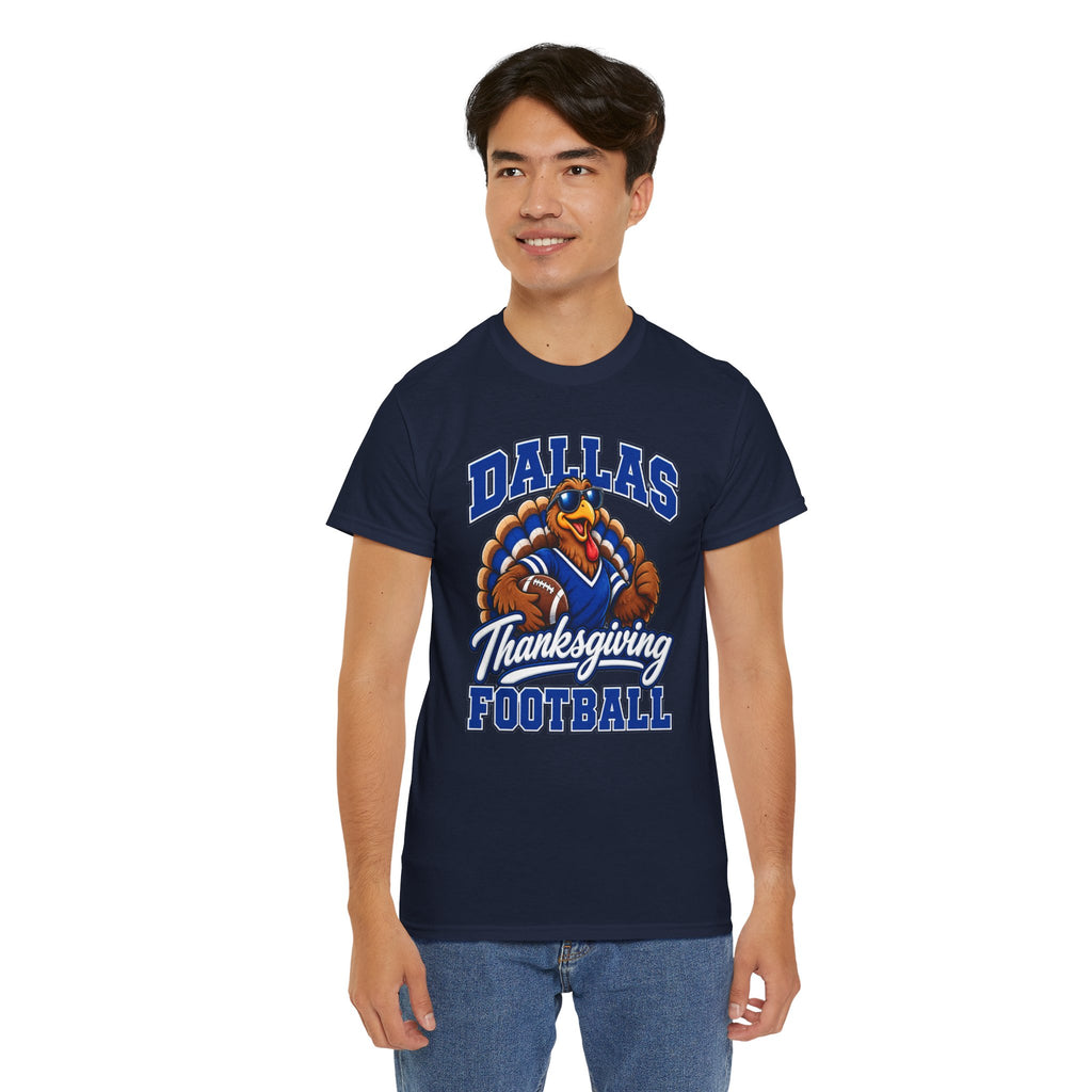 Dallas Thanksgiving Football T-Shirt — Turkey Mascot Game Day Tee