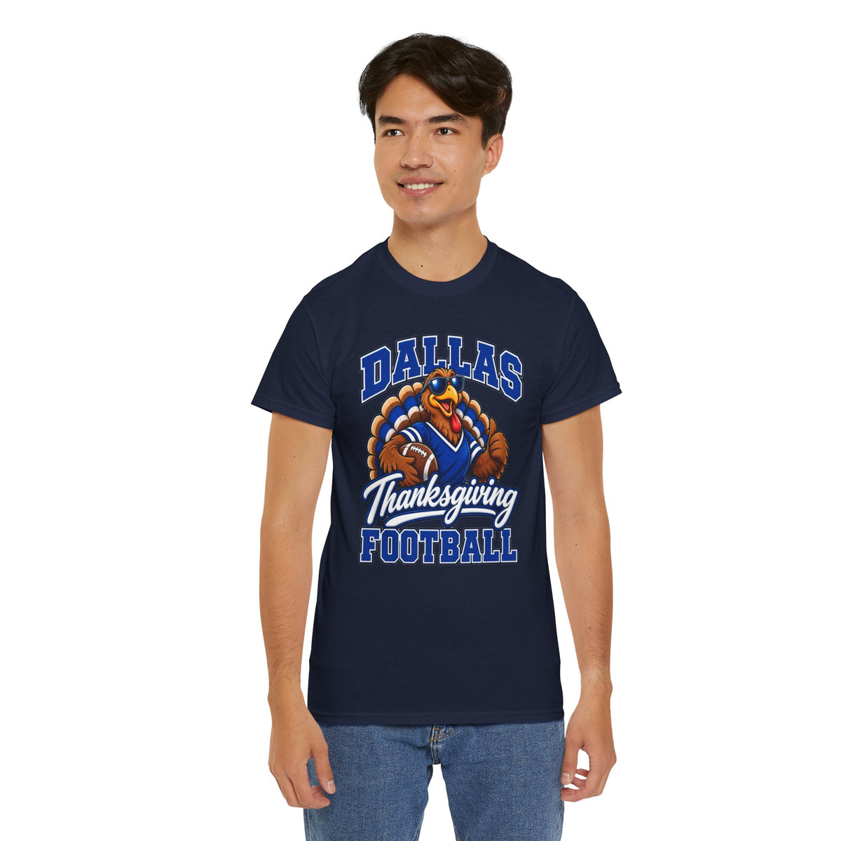 Dallas Thanksgiving Football T-Shirt — Turkey Mascot Game Day Tee