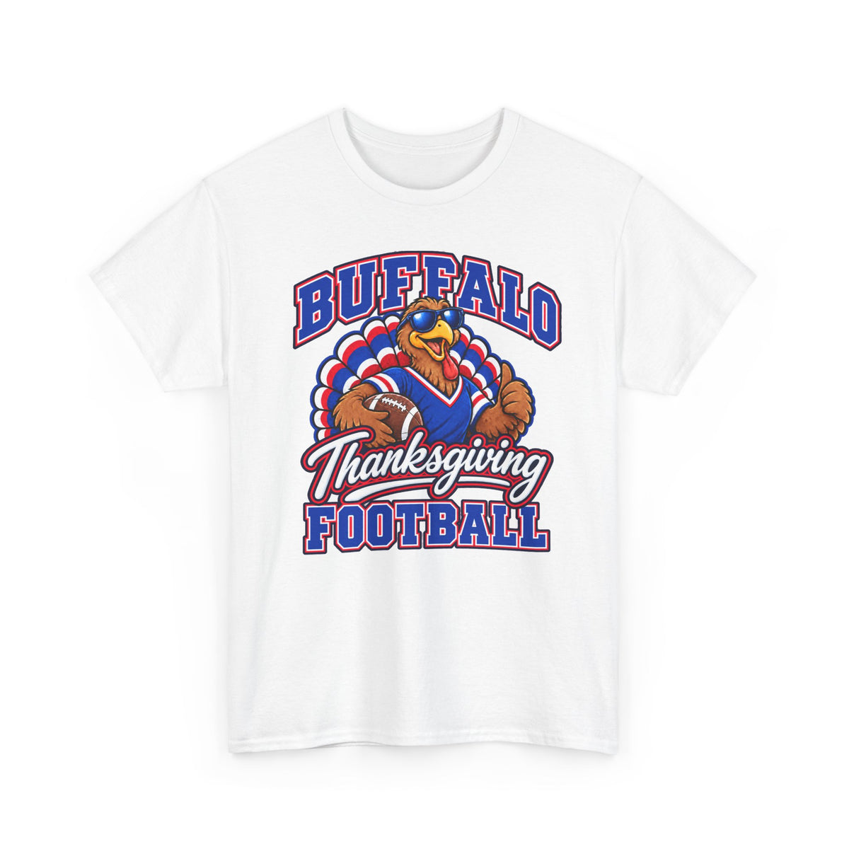 Buffalo Thanksgiving Football T-Shirt — Turkey Mascot Game Day Tee