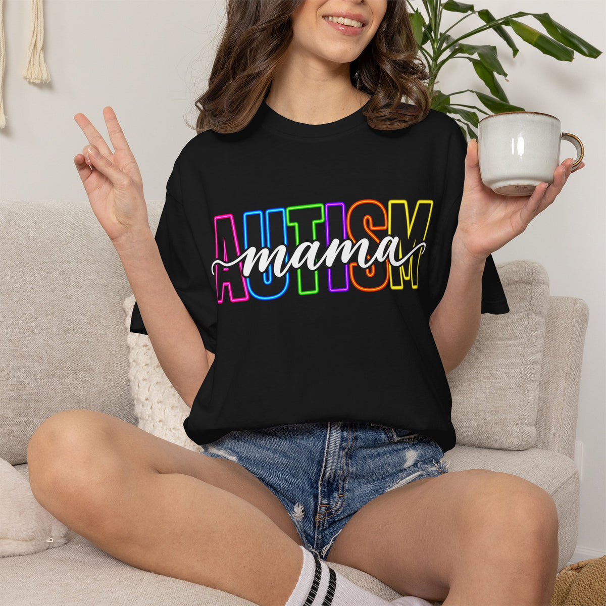 Autism Mama T-Shirt — Colorful Pride Support Tee for Moms