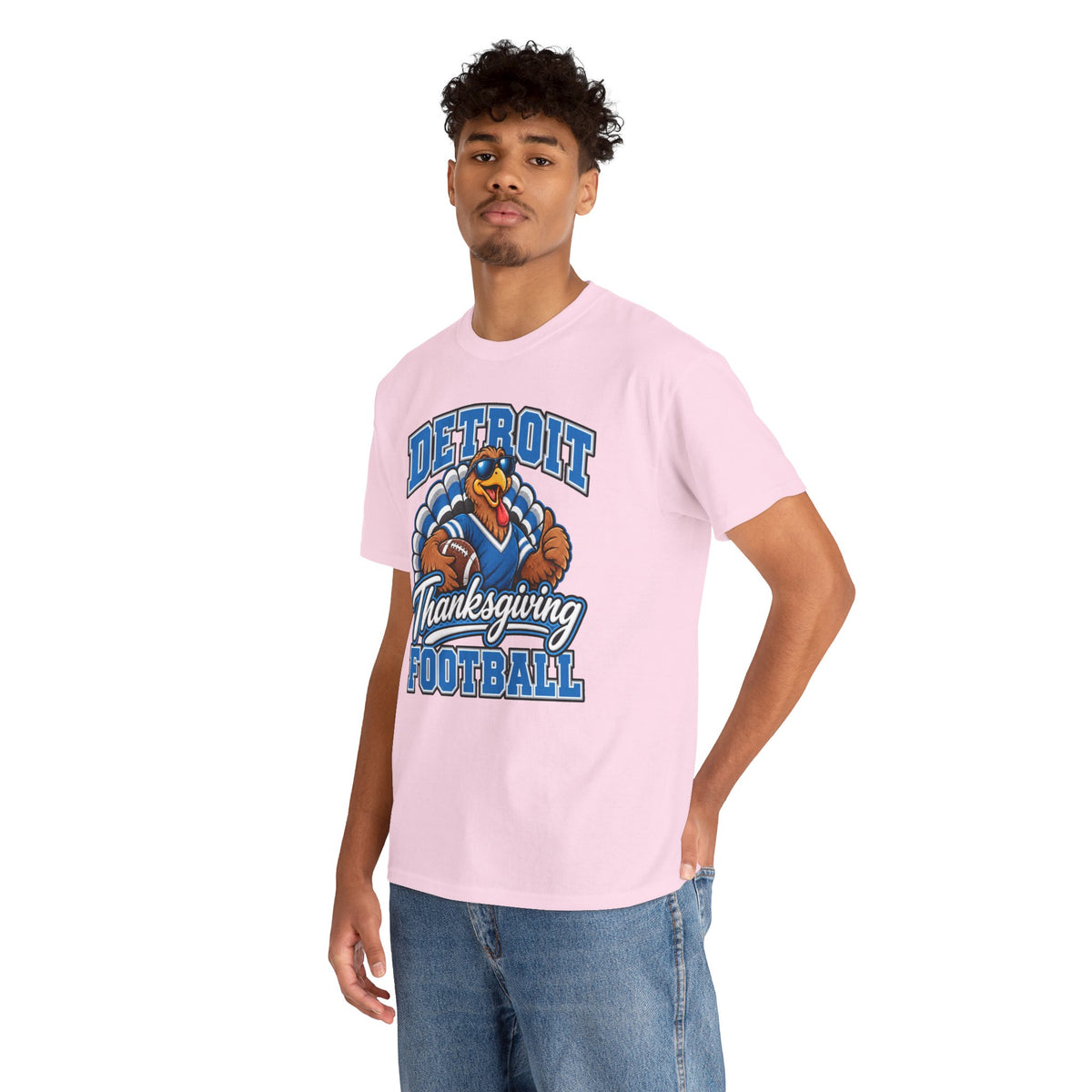 Detroit Thanksgiving Football Tee — Turkey Mascot Game Day Shirt