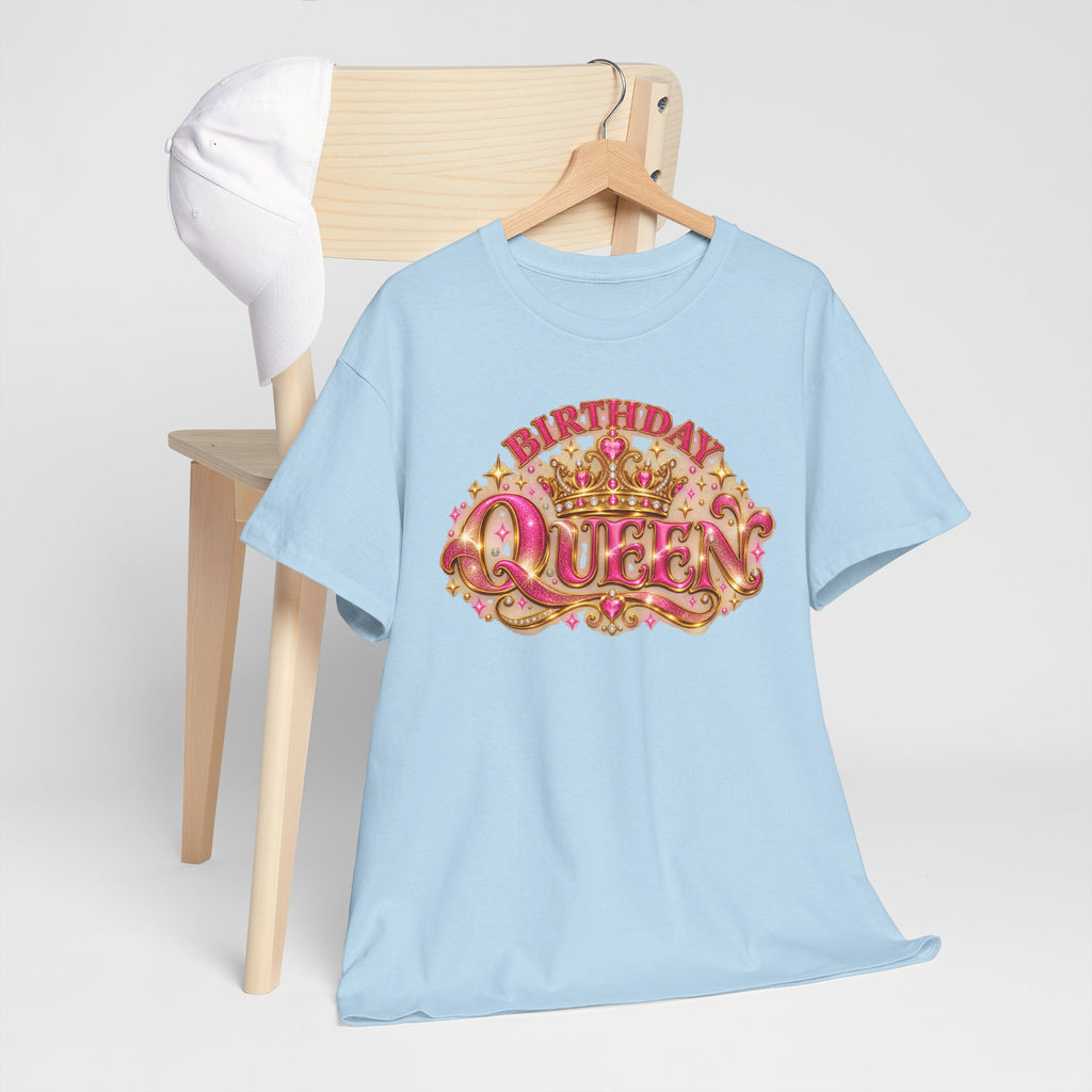 Birthday Queen Graphic T-Shirt | Pink & Gold Crown