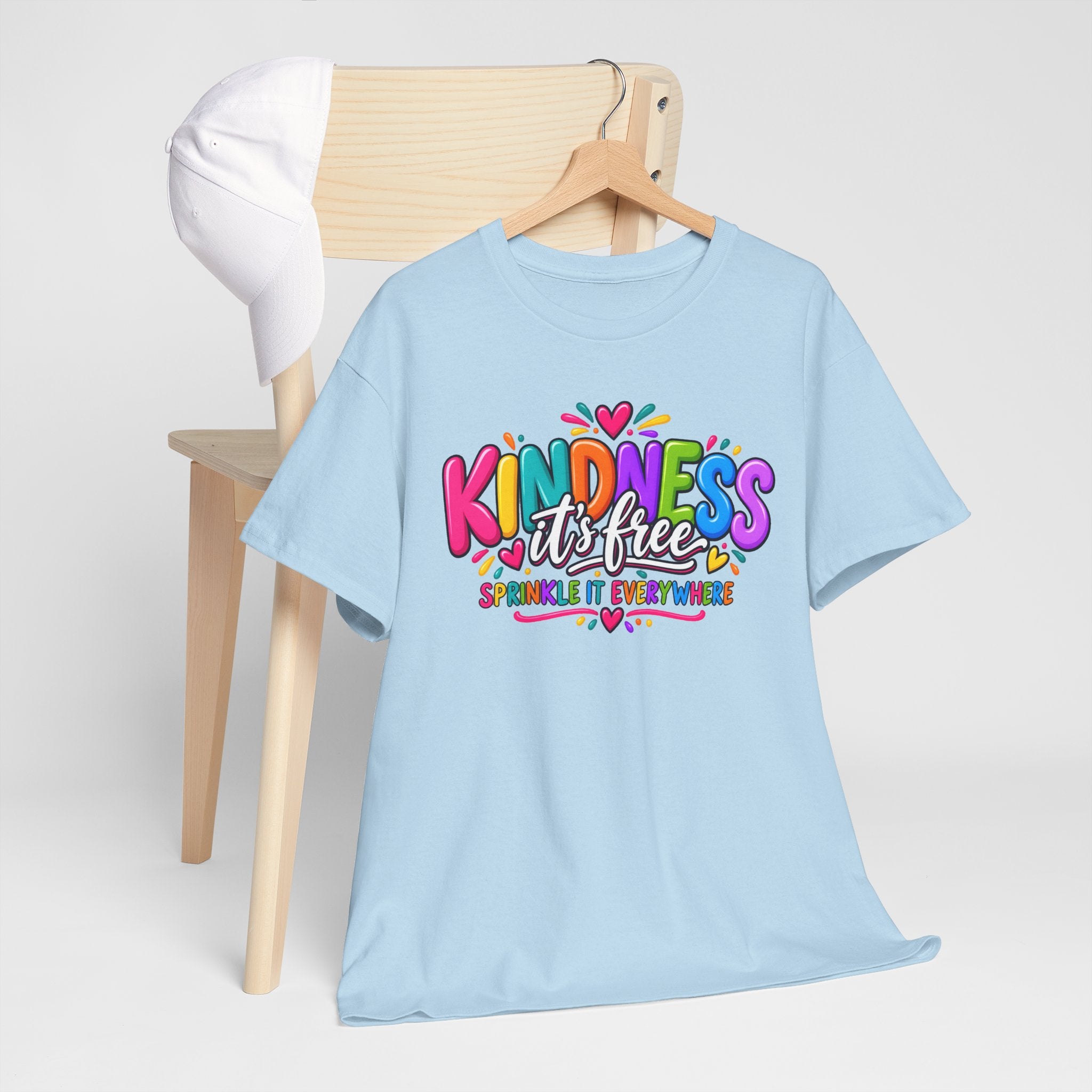 Kindness Is Free Rainbow Tee — Cute Positive Message T-Shirt