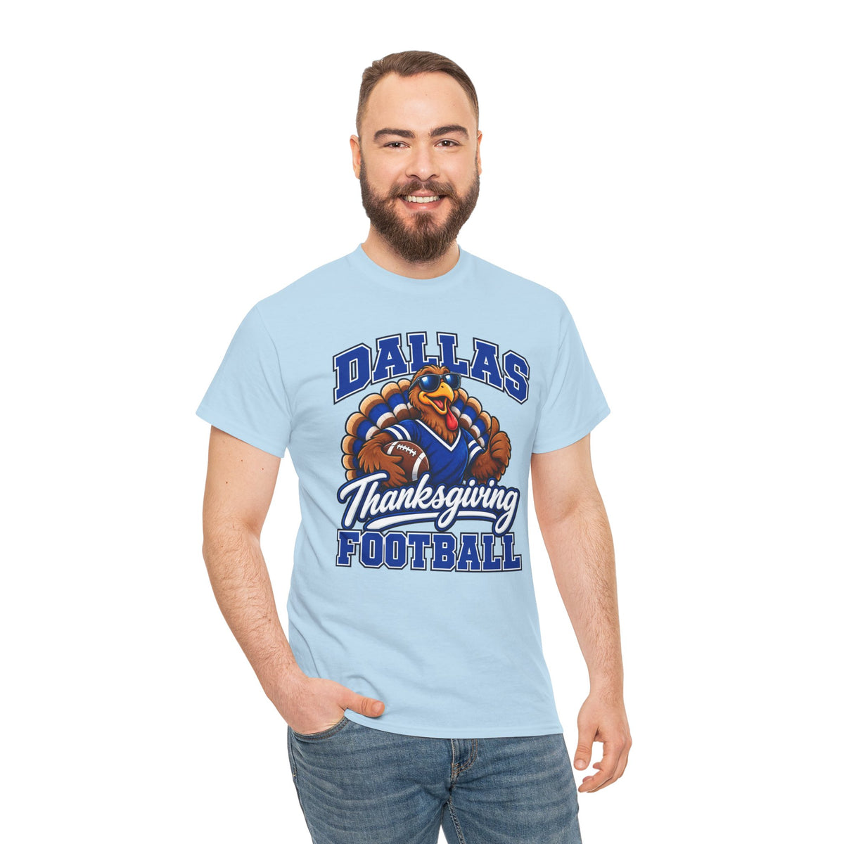Dallas Thanksgiving Football T-Shirt — Turkey Mascot Game Day Tee