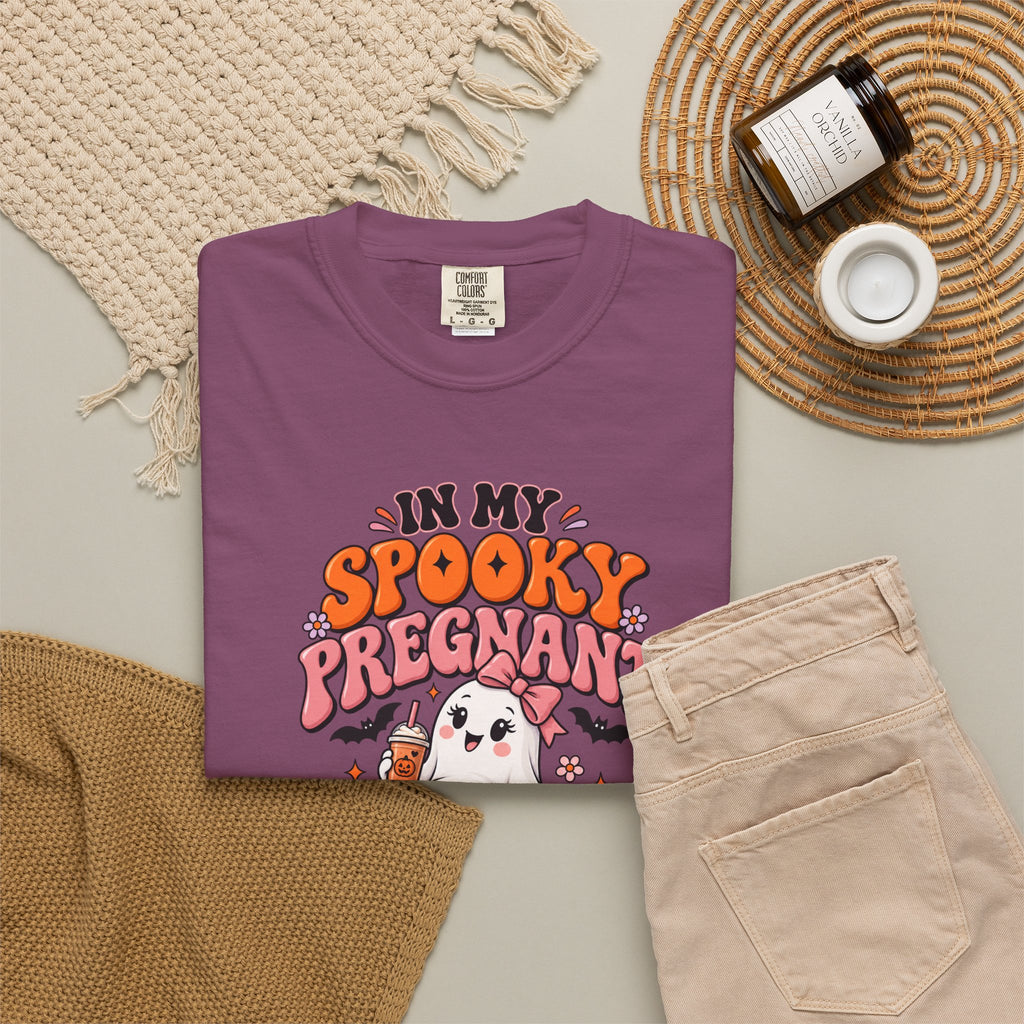 Pregnant Halloween T-Shirt — "In My Spooky Pregnant Era" Cute Ghost Maternity Tee
